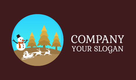 Logotipo Navideño Del Pequeño Trineo Blanco