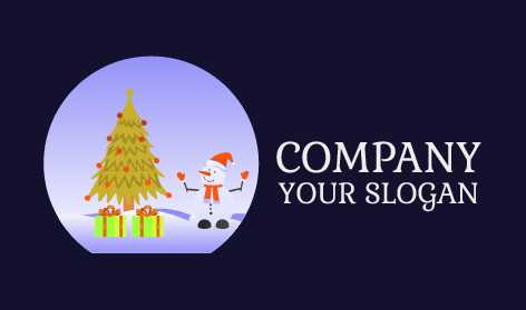 Logotipo De Navidad De Regalo De Muñeco De Nieve