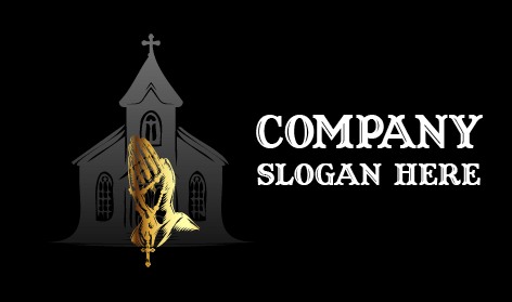 Crucifix Holding Hand Church Logo