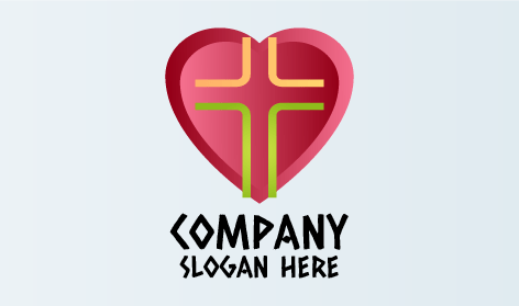 Logo Della Chiesa Con Cuore Rosa Intenso