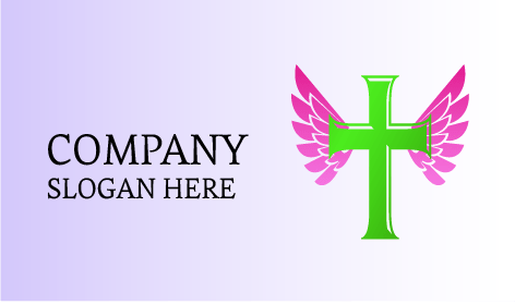 Logo Della Chiesa Con Crocifisso Alato Verde