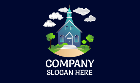 Peaceful Blue Church Logo
