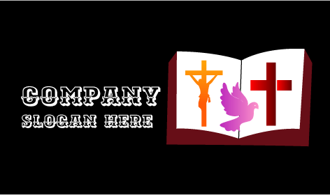 Logo Della Chiesa Con Crocifisso Rosso Vibrante