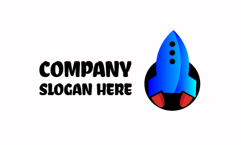 Logo Cerchio Razzo Astronave Blu