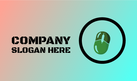 Logo Del Mouse Verde In Basso A Forma Di Cerchio