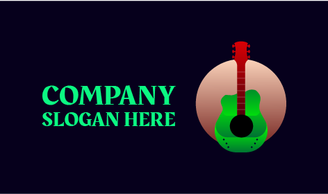 Logo De Cercle De Guitare Verte