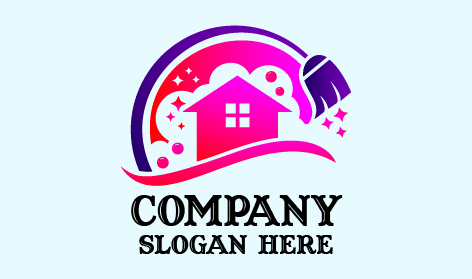 Pink Residential Cleaning Logo