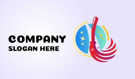 Logo De Nettoyage Du Plumeau Rouge