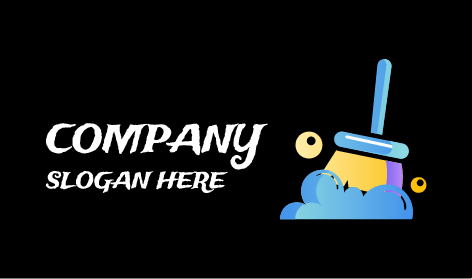 Logo élégant De Balai De Nettoyage D'entretien