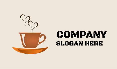 Logo Del Caffè Con Vortici Di Cuore