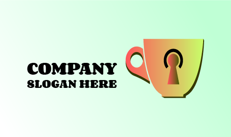 Logo Della Tazza Di Caffè Con Buco Della Serratura