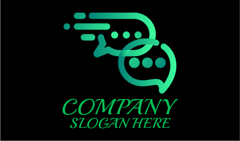 Green Communication Bubbles Logo