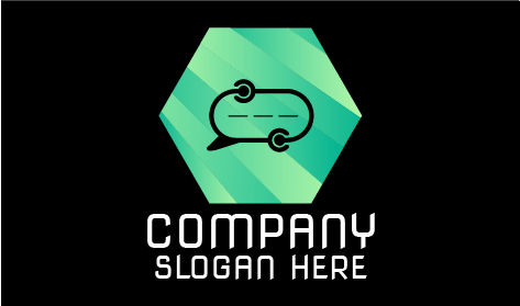 Logotipo De Comunicación De Chat Hexagonal