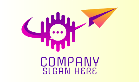 Logotipo De Comunicación De Avión De Papel