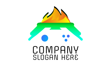 Fiery Joypad Computer Games Logo