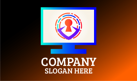 Logo Keamanan Komputer Berlapis Baja