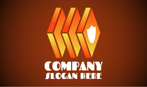 Orange Layered Computer Security Logo