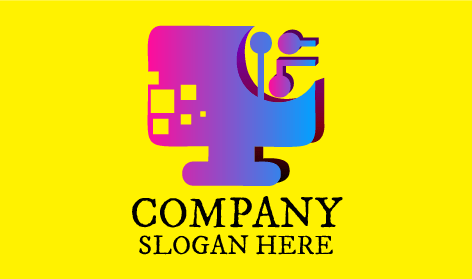 Premium Gradient Computer Logo