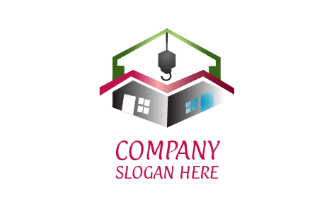 Logo Di Costruzione Del Gancio Del Soffitto