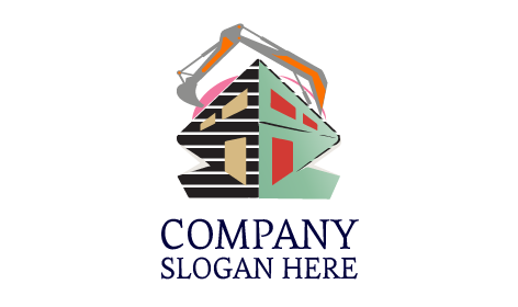 Logo Di Costruzione Derrick Gradiente