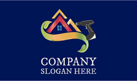 Logo Di Costruzione Di Trapano Potente