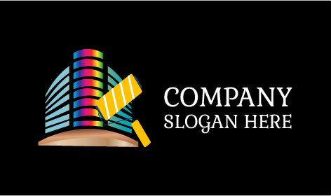 Gelbes Farbroller-Baulogo