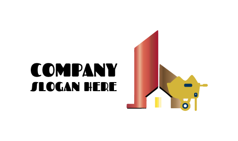 Logo Di Costruzione Carriola Gialla