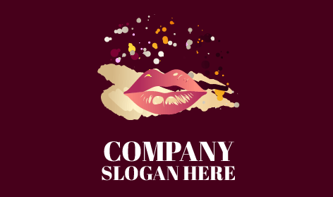 Purple Lip Color Cosmetic Logo
