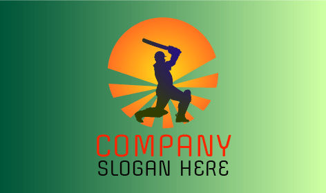 Batsman in Action Cricket Logo