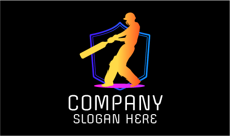Schlagmann Cricket Logo Mit Rotem Kreis