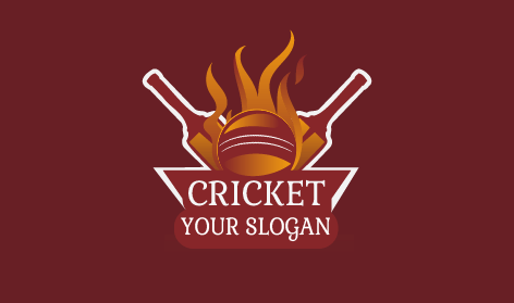 Dark Maroon Cricket Logo