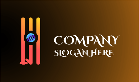 Logo Del Cricket Che Colpisce Il Wicket