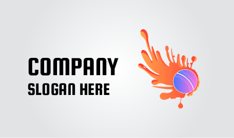 Logo Di Cricket Arancione Splash