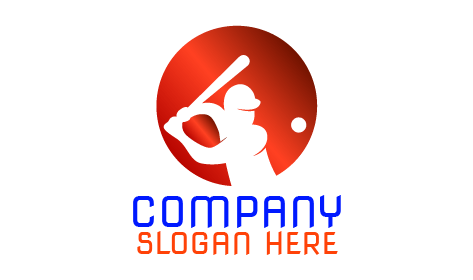 Schlagmann Cricket Logo Mit Rotem Kreis