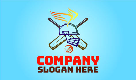Logotipo De Críquete Com Capacete Alado Amarelo