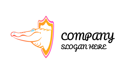 Logotipo Adorável De Crocodilo Rosa