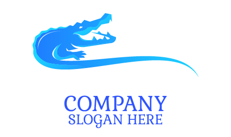 Logotipo De Cocodrilo Con Boca Abierta