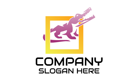 Mor Kükreyen Timsah Logosu