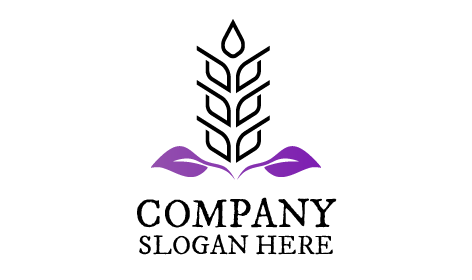 Purple Leaves Crop Logo
