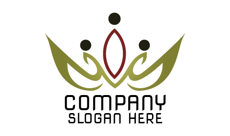 Logotipo de corona con joya negra