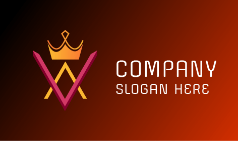 Geometrisches orangefarbenes Kronenlogo