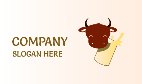 Dairy Cow Milk Splash Logo