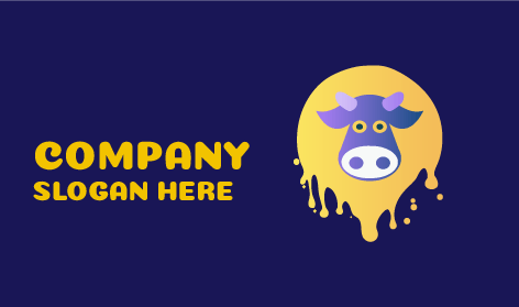 Dripping Milk Cow Dairy Logo
