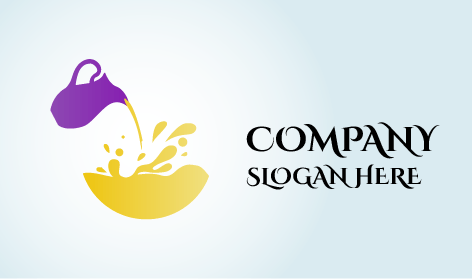 Pouring Milk Dairy Logo