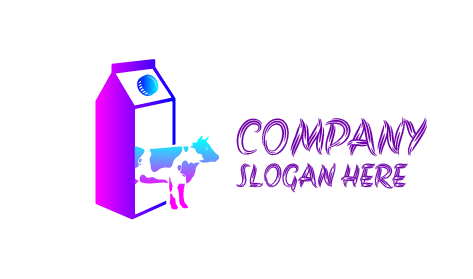 Purple Organic Milk Pack Dairy Logo