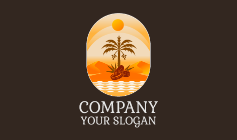Palm Dates Tree Island Logo