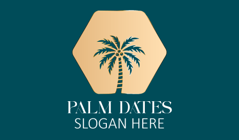 Sea Green Palm Tree Dates Logo