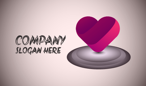 Logo Kencan Hati Ungu Artistik