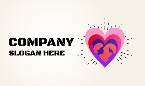 Romantisches Herz-Dating-Logo Für Paare