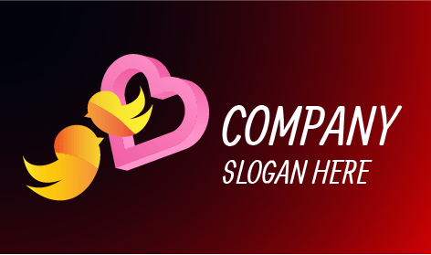 Zwillingsvögel-Herz-Dating-Logo
